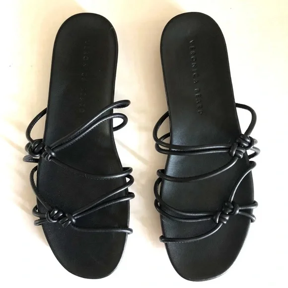 NWT Veronica Beard black strappy leather Eda sandals - Picture 3 of 7